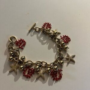 1960s Nautical Charm Bracelet Souvenir/Dangling Sealife and Matching Necklace​